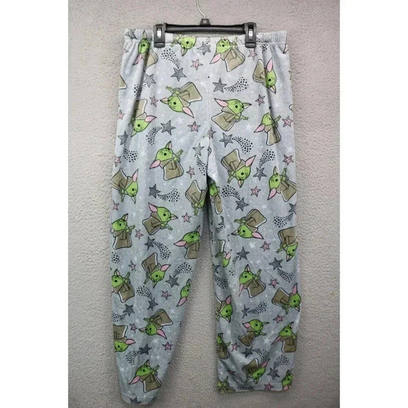 Star Wars Baby Yoda Fleece Lounge/Pajama Pants-Size Large-Drawstring - Picture 6 of 7